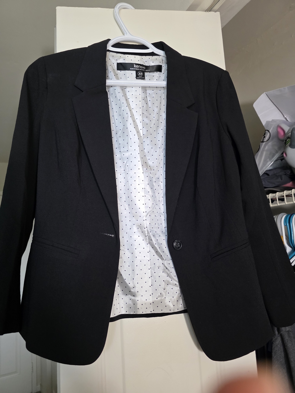 Kensie Black Single-Button Blazer for Women